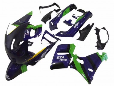 Shop 1993-2007 Kawasaki ZZR400 Motorcycle Fairings - Green Dark Blue Purple Trick Star Eva Racing