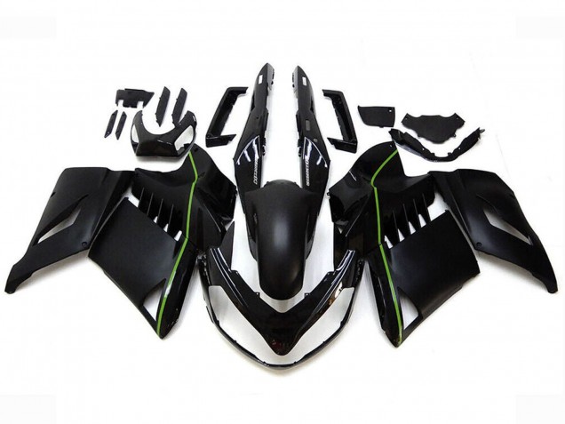 2007-2009 Kawasaki GTR1400/ZG1400 Motorcycle Fairings - Matte Black Green Lines
