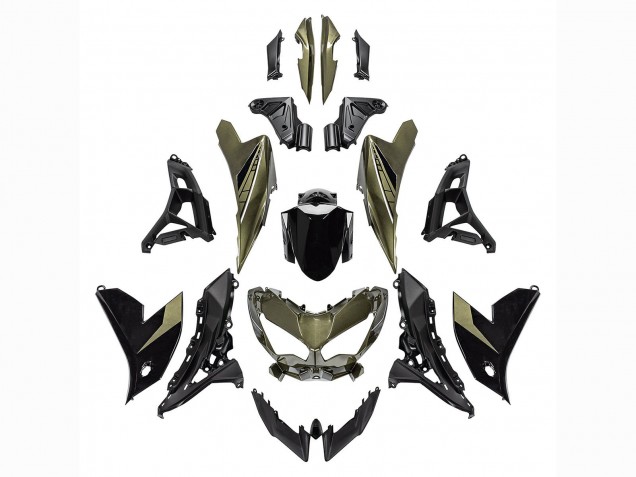 2022-2025 Kawasaki Versys 650 Motorcycle Fairings - Dark Green Black