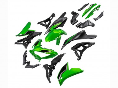 Shop 2022-2025 Kawasaki Versys 650 Motorcycle Fairings - Green Glossy Black