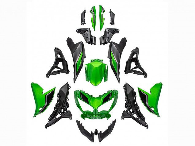 2022-2025 Kawasaki Versys 650 Motorcycle Fairings - Green Glossy Black