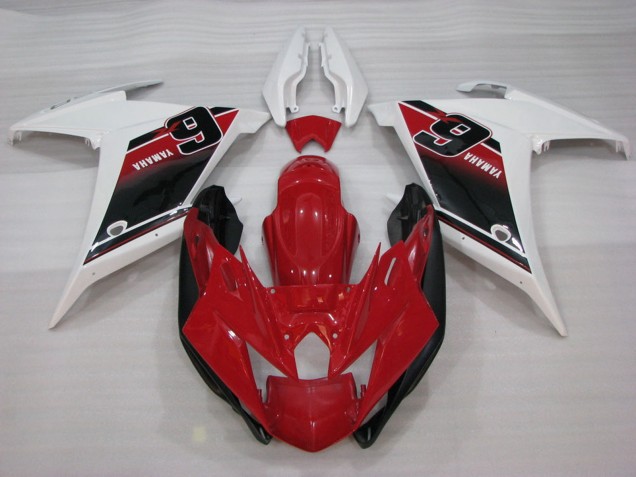 2009-2015 Yamaha FZ6R Motorcycle Fairings - Red White Black 6