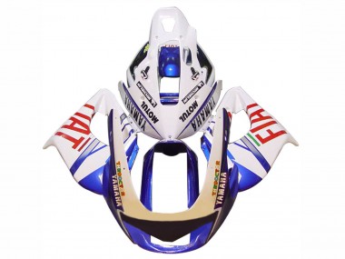 Shop 1997-2007 Yamaha YZF 1000R Thunderace Motorcycle Fairings - White Blue Fiat Motul