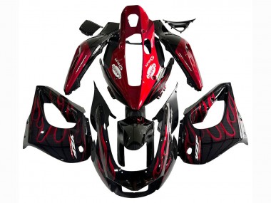 Shop 1997-2007 Yamaha YZF 1000R Thunderace Motorcycle Fairing Kits - Black with Red Flame