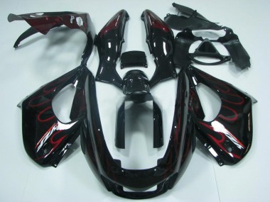 Shop 1997-2007 Yamaha YZF 1000R Thunderace Motorcycle Fairing - Black with Red Flame