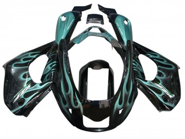 Shop 1997-2007 Yamaha YZF 1000R Thunderace Motorcycle Fairings - Glossy Black with Blue Flame