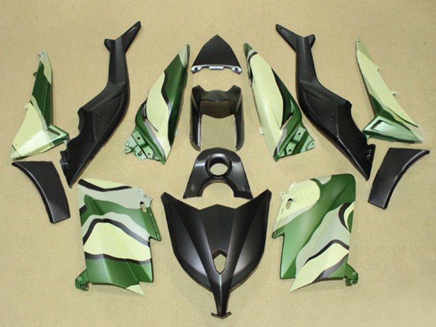 2012-2014 Yamaha TMAX530 Motorcycle Fairings - Matte Black Green Light Yellow