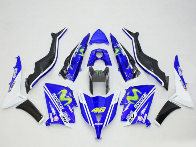 2012-2014 Yamaha TMAX530 Motorcycle Fairings - Blue Black White ENEOS MoviStar Yamalube 46