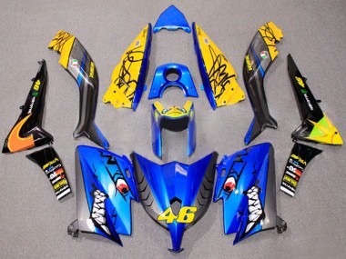Shop 2012-2014 Yamaha TMAX530 Motorcycle Fairings - Blue Yellow Black Shark 46