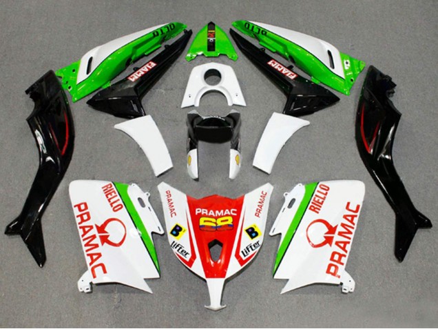 2012-2014 Yamaha TMAX530 Motorcycle Fairings - White Red Green Pramac Fiamm