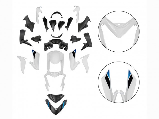 2015-2020 Suzuki GSX-S 1000 Motorcycle Fairings - Black White