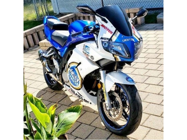 2003-2013 Suzuki SV650 Motorcycle Fairings - White Blue Lucky Strike Motul