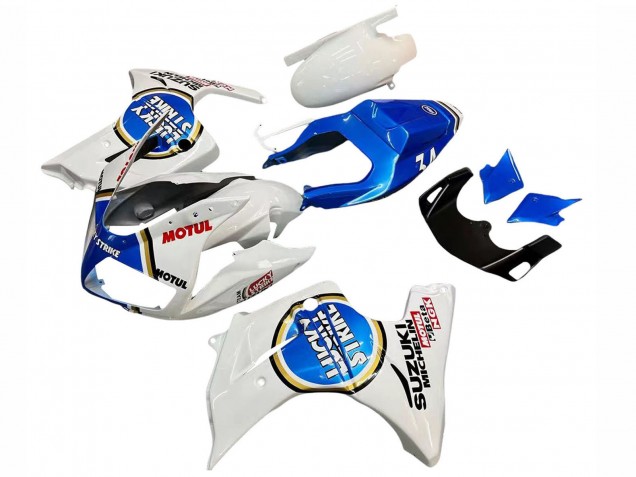 2003-2013 Suzuki SV650 Motorcycle Fairings - White Blue Lucky Strike Motul