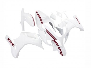 Shop 2003-2013 Suzuki SV650 Motorcycle Fairings - White with Dark Red Lines