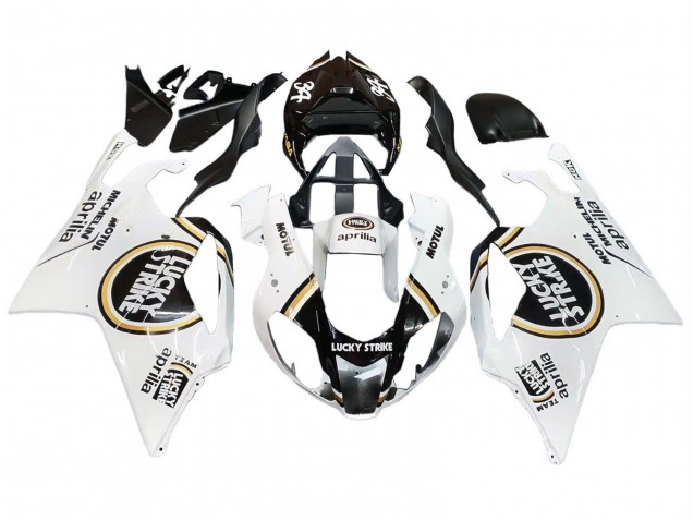 2003-2006 Aprilia RSV1000 Motorcycle Fairings - White Black Lucky Strike Motul Michelin