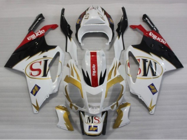 2003-2006 Aprilia RSV1000 Motorcycle Fairings - White Gold Red Black