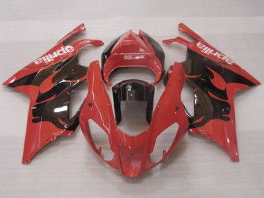 Shop 2003-2006 Aprilia RSV1000 Motorcycle Fairings - Red Glossy Black