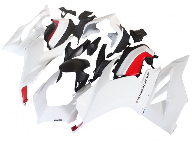 2020-2024 Ducati Panigale V2 Motorcycle Fairings - White Red Matte Black