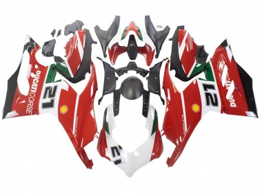 Shop 2020-2024 Ducati Panigale V2 Motorcycle Fairings - White Red Green Matte Black Corse 21