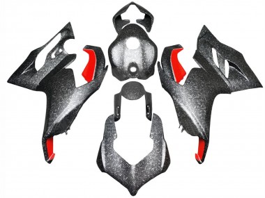 Shop 2020-2024 Ducati Panigale V2 Motorcycle Fairings - Black Forged Carbon Fiber Style Red