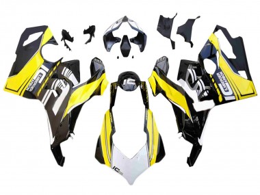 Shop 2018-2019 Ducati Panigale V4 V4S Motorcycle Fairings - White Yellow Glossy Black