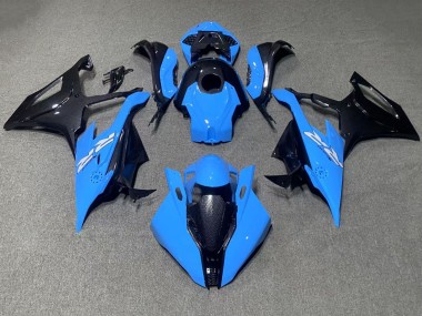 Shop 2019-2022 BMW S1000RR Motorcycle Fairings - Blue Black Carbon Fiber