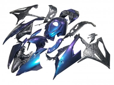 Shop 2019-2022 BMW S1000RR Motorcycle Fairings - Gradient Blue Purple Forged Carbon Fiber