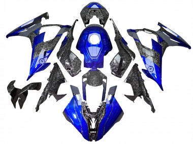 Shop 2019-2022 BMW S1000RR Motorcycle Fairings - Blue Forged Carbon Fiber