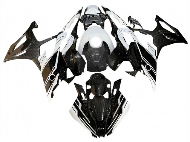 2019-2022 BMW S1000RR Motorcycle Fairings - Glossy Black White