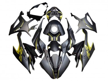 Shop 2019-2022 BMW S1000RR Motorcycle Fairings - Black Yellow Carbon Fiber