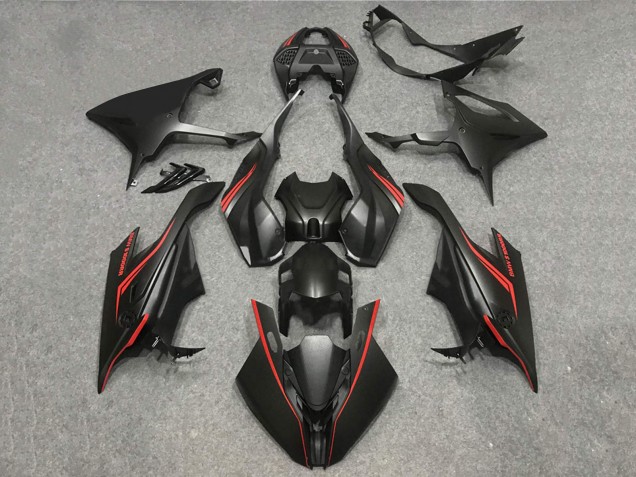 2019-2022 BMW S1000RR Motorcycle Fairings - Matte Black Red