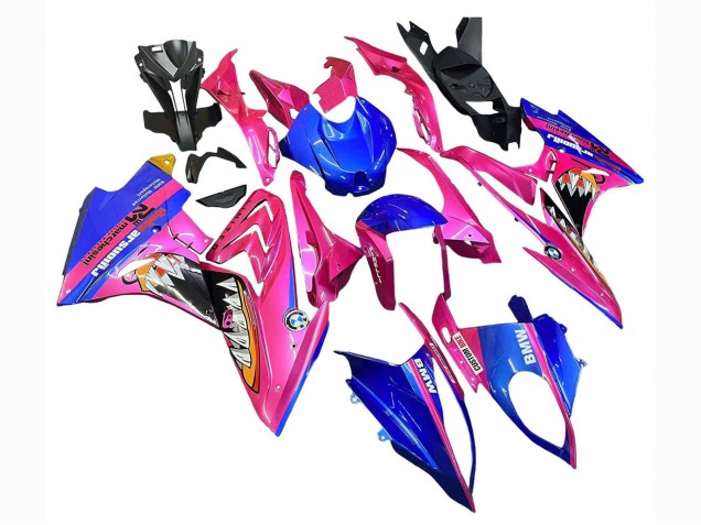 2017-2018 BMW S1000RR Motorcycle Fairings - Pink Blue Yellow Shark