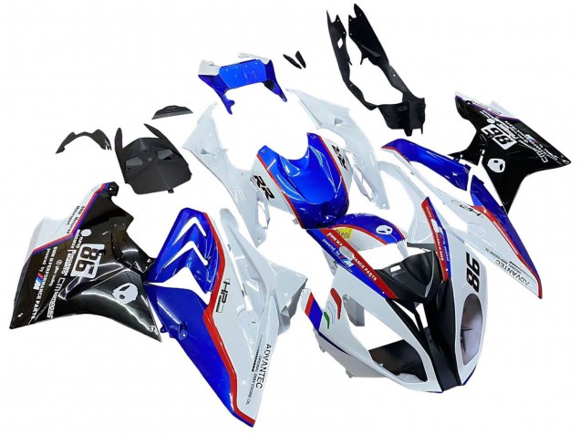 2017-2018 BMW S1000RR Bike Fairings - White Blue Red Glossy Black