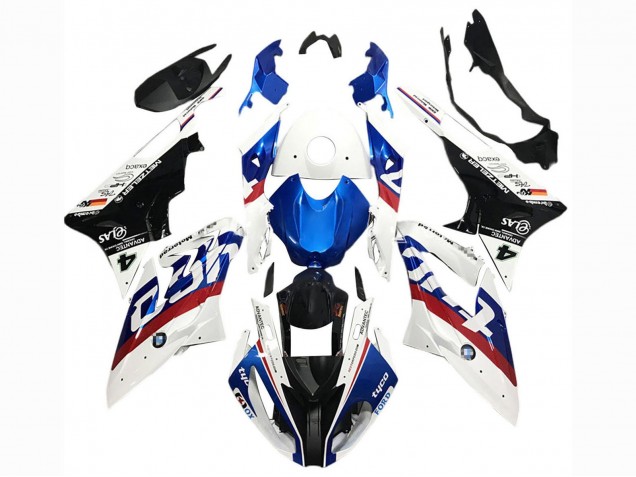 2017-2018 BMW S1000RR Motorcycle Fairings - White Blue Red Glossy Black Tyco