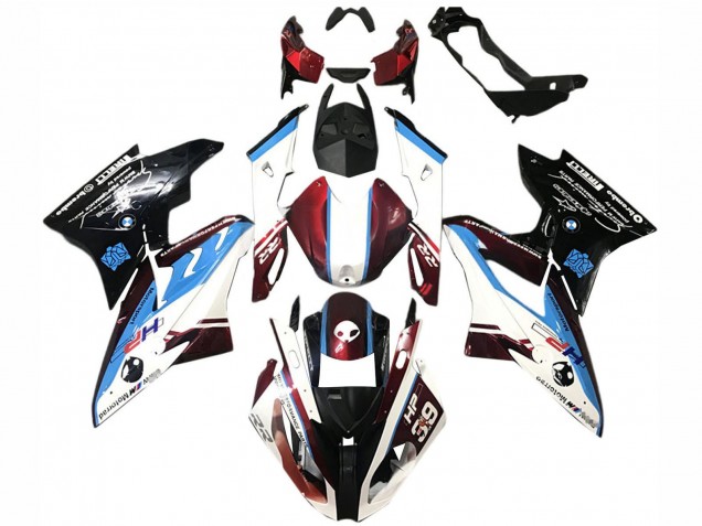 2015-2016 BMW S1000RR Bike Fairings - White Red Blue Glossy Black