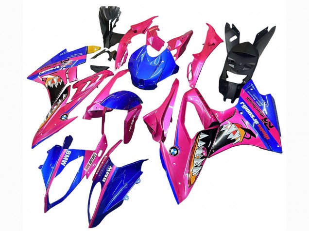 2015-2016 BMW S1000RR Motorcycle Fairings - Pink Blue Shark