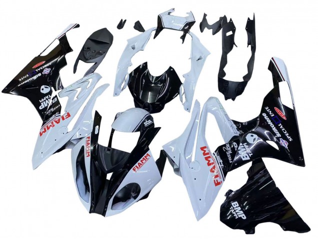 2015-2016 BMW S1000RR Motorcycle Fairings - White Glossy Black Fiamm