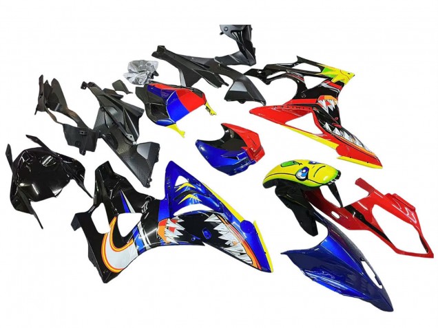 2009-2014 BMW S1000RR Motorcycle Fairings - Red Blue Yellow Shark