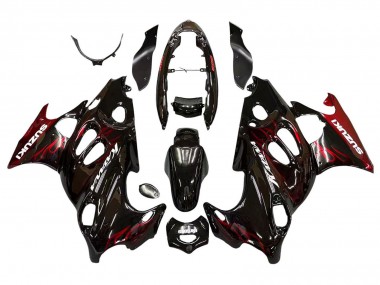 Shop 2004-2006 Suzuki GSX600F/GSX750F Motorcycle Fairings - Glossy Black Red Flame