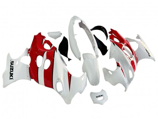 2004-2006 Suzuki GSX600F/GSX750F Motorcycle Fairings - White Red