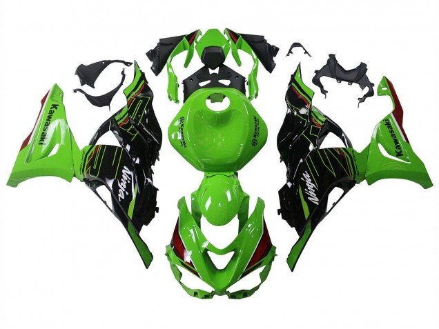 2023-2025 Kawasaki ZX6R Motorcycle Fairings - Green Black