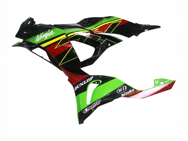 2023-2025 Kawasaki ZX6R Motorcycle Fairings - Green Black Red Yellow Dunlop