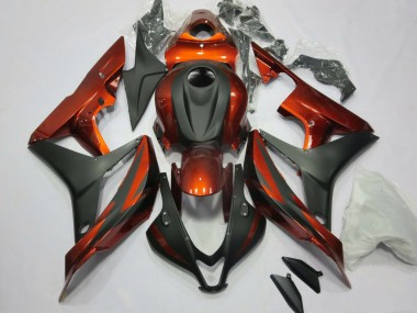 Shop 2007-2008 Honda CBR600RR Motorcycle Fairing Kits - Orange Matte Black