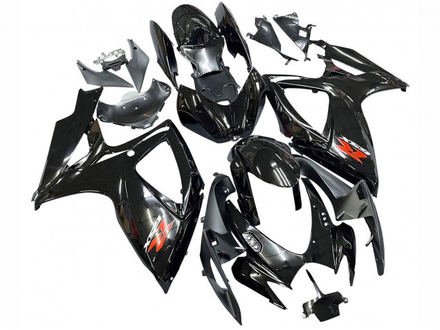 2006-2007 Suzuki GSXR 600 / GSXR 750 Motorcycle Fairings - Glossy Black Silver Red