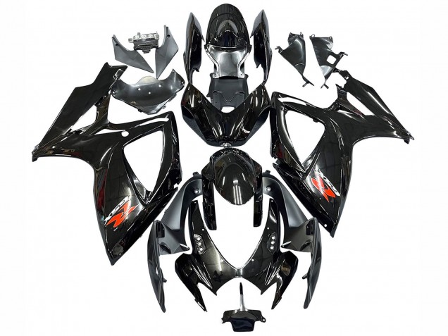 2006-2007 Suzuki GSXR 600 / GSXR 750 Motorcycle Fairings - Glossy Black Silver Red