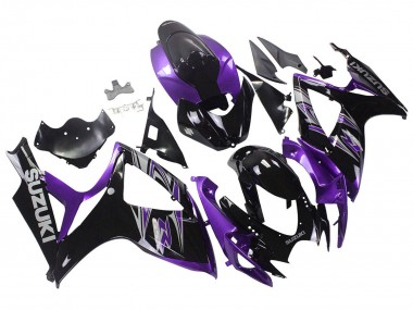 Shop 2006-2007 Suzuki GSXR 600 / GSXR 750 Motorcycle Fairing Kits - Purple Glossy Black