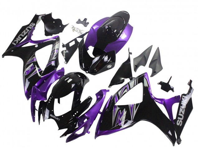 2006-2007 Suzuki GSXR 600 / GSXR 750 Motorcycle Fairing Kits - Purple Glossy Black