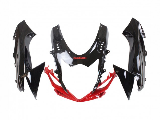 2011-2024 Suzuki GSXR 600 / GSXR 750 Motorcycle Fairing Kits - Red Glossy Black