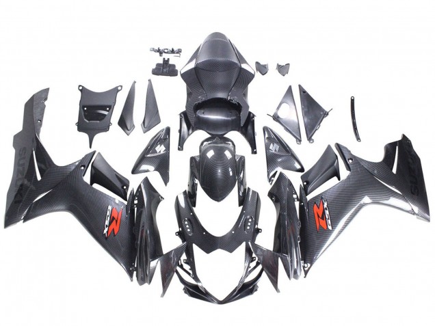 2011-2024 Suzuki GSXR 600 / GSXR 750 Motorcycle Fairings - Black Carbon Fiber Red