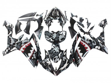 Shop 2007-2008 Yamaha YZF 1000 R1 Motorcycle Fairings - Grey White Camouflage Shark